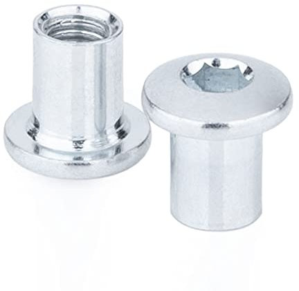M6X12-15 Tuercas cilíndricas, cabeza hueca, inserto para muebles, tuercas hexagonales Allen de cabeza redondeada, tuerca hexagonal llave Alan galvanizado para pernos de 6mm (10 pack)