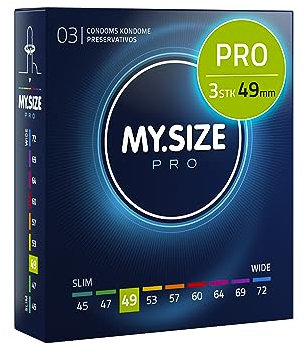 MY.SIZE PRO Kondom Größe 2, 49 mm, 3 Stück - Die neue Generation MY.SIZE Kondome