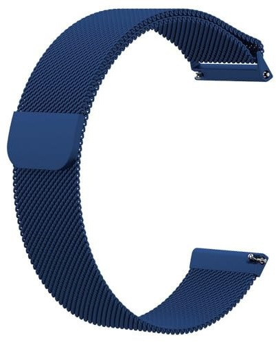 CeiBand Metall Armband für Anstoßbreite 20mm 18mm 22mm, Herren Damen Magnetversch Edelstahl Einstellbar Uhrenarmband Ersatzband - Blau