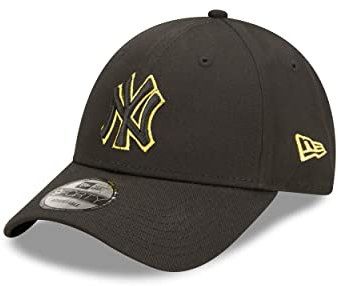New Era New York Yankees MLB Team Outline Black Yellow 9Forty Adjustable Cap - One-Size