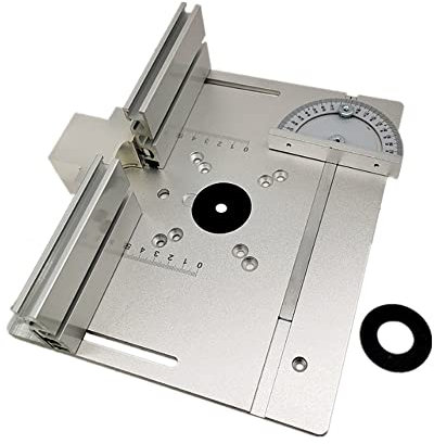 Set di 3 Piastre Inserto Banco Fresa, Banco Per Fresatrice In Alluminio Con Staffa Di Torsione Smussata, Piastre Inserto Fresatrice Per Legno per Fresatura Stozzatura Rifilatura