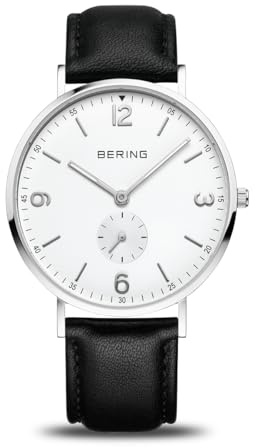BERING Herren Analog Japanisches Quarzwerk Uhr mit Leder Armband 14040-404