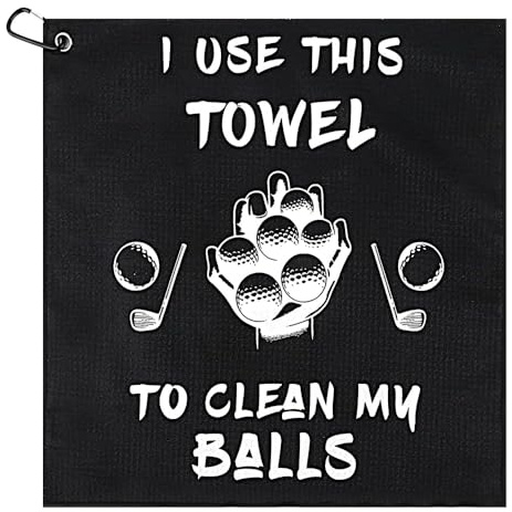 LNJBABAO Golf Towel Funny Golf Gifts for Men Clean Golf Balls For Men Husband Boyfriend Dad Golfers Golf Fan Bags With Clip