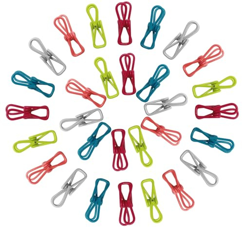 40 pezzi mollette per sacchetti alimentari, mollette per bucato, mollette clip per bucato, multicolore, per sacchetti per congelatore per cucina, casa e ufficio
