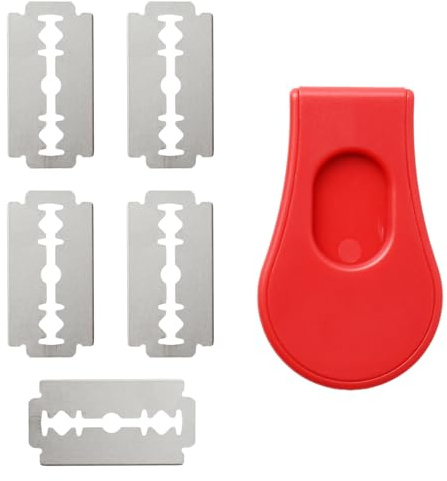Daleweo Taglierino per Pane, Coltello Pane con 5 Lame In Acciaio Inossidabile, Lama per La Panificazione, Lametta Magnetico per Impasto, Utensili da Cucina per Tagliare Segnare l'Impasto, Rosso