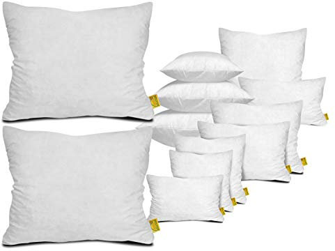 npluseins 2er Pack Füllkissen + Federfüllung + Baumwollbezug - viele Größen 763.1241, 50 x 60 cm