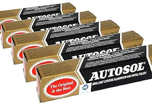 Autosol 5er Pack Metall Politur (75ml X5) Chrom Alu Edelstahl Messing Kupfer Usw