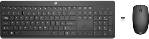 HP 235 Combo de teclado y ratón inalámbricos - Teclado RF inalámbrico USB tipo A 2.40 GHz - Inglés (EE. UU.) - Ratón RF USB tipo A - 1600 dpi - AA, AAA - Compatible con ordenador de sobremesa para Mac