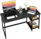 GreenForest Schreibtisch 140cm, Bürotisch Mit Stauraum, Computertisch Mit Monitorständer für Home Office, Schwarz