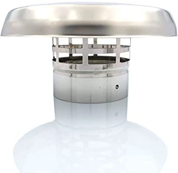 TYGERIX® Comignolo vertical humos de acero de 80 mm | Sombrero chino para chimenea, estufas de madera, pellets y calderas | Chimenea resistente al calor | Rejilla anti-trusión | Top Top