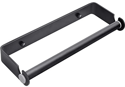PEDORUBY Under Cabinet Paper Towel Holder, Adhesive or Drill Mount Paper Towel Holder, Wall Mount Paper Towel Holders for Kitchen or Bathroom (Black)