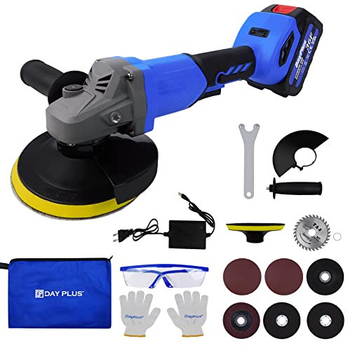 Brushless Cordless Angle Grinder 4.5 Inch Kit w/ 3000mAh Battery, 2-Position Side Handle, 10000 RPM Lightweight Mini Tool With Cutting & Grinding Wheels