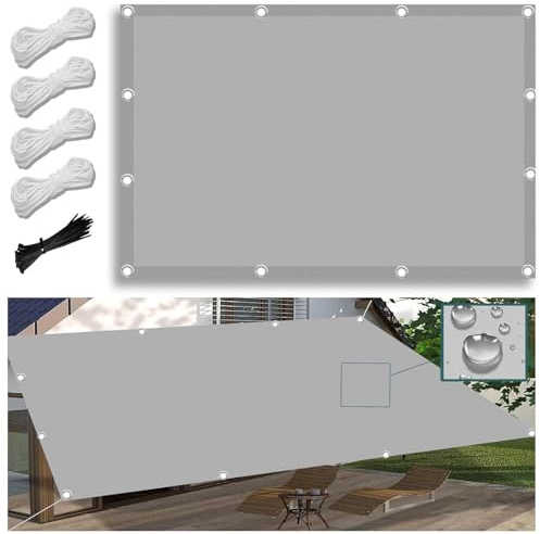 Vela Ombreggiante 1.5X1.8M Impermeabile Tenda da Sole per Esterno Vele Ombreggianti Rettangolare Telo Parasole con Fune e Occhiellato Protezione UV Tenda a Vela per Giardino Balcone Terrazza