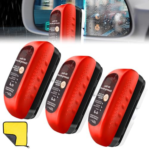 Audasi 3Pcs Ölabweisende Folie Für Autoscheiben Scheibenversiegelung Auto Autoglas Ölfilm Fleckenentferner mit Waschlappen Autoscheiben Reiniger 120ml Einfaches Wiederherstellen Der Glasklarheit
