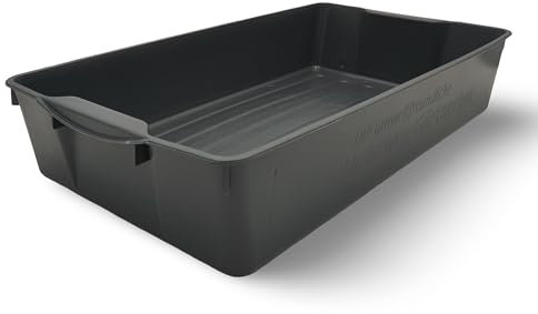 BURI Wanne Katzenklo Schalentoilette Katze WC Offen 58x32x11cm - Kunststoff Katzentoilette hohe Ränder, 2 Griffe, Kotwanne extrem vielseitig, Made in Germany