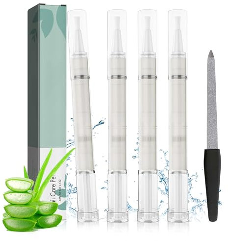 4 Stück Nail Care Pen, Nagel Behandlungs Stift, Nagelpilz Stift Nail Care Pen, Nagelpflegestift mit Teebaumöl Vitamin E und Aloe Vera