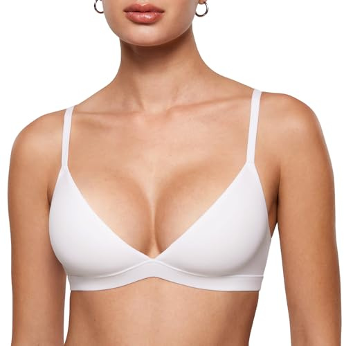 INLYRIC Women's Inbarely Soft Triangle Bralette Snow White XL