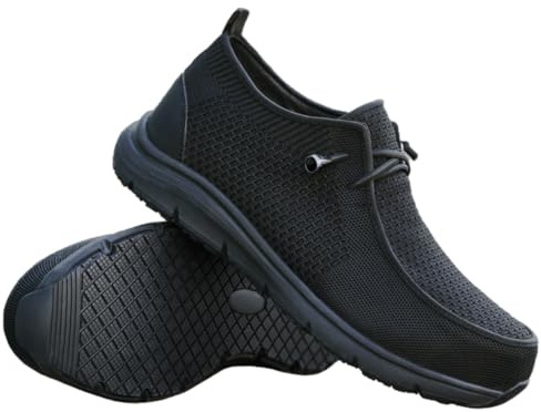 Steel Toe Shoes Men Women Waterproof Non Slip Work Safety Shoe Industrial Construction Roofing Loafers Tennis Indestructible Sneakers Lightweight Comfortable Zapatos de Trabajo para Hombres Black