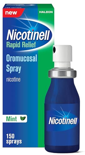 Nicotinell Nicotine Mouthspray 1mg, Fresh Mint Flavour (1 x 150 Sprays), Quit Smoking or Vaping Aid – Starts Reducing Cravings in 30 Seconds, Lasts up to 2 Hours