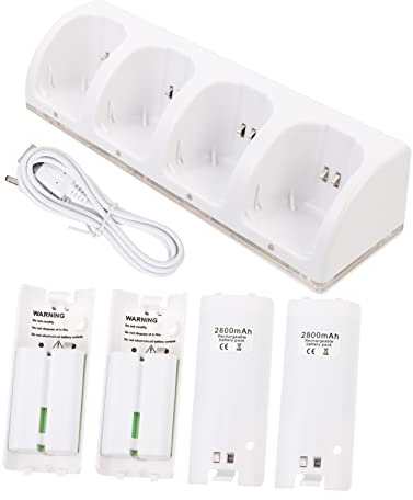 SHINEOFI Caricabatterie per Batterie Ricaricabili Slot Caricabatterie Intelligente per e per Accessorio Essenziale per Giocatori