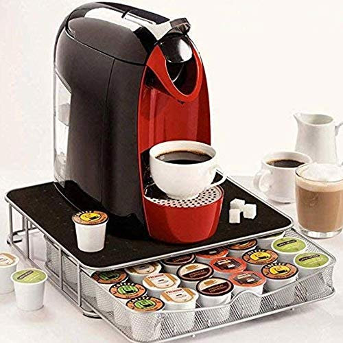 BAKAJI Contenitore Porta Capsule Cialde caffè Metallo 30-60 Posti Coffee Capsule Drawer, cassetto per la conservazione di Capsule e Cialde caffè