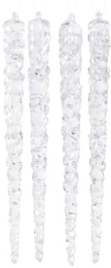 Kaemingk Eiszapfen Anhänger Klar Leuchtend in Dunkelheit 15cm 4 Stück