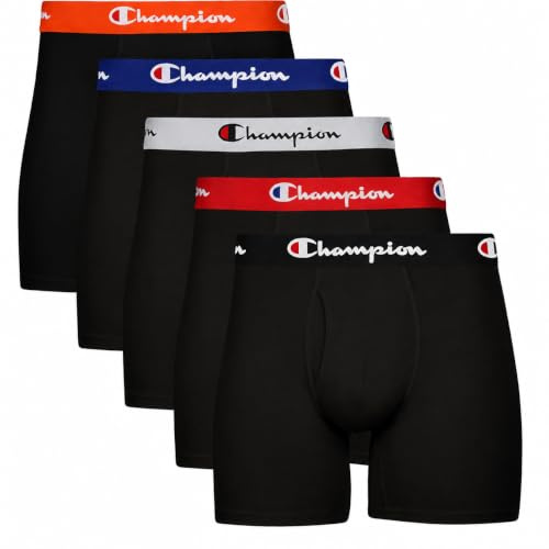Champion Men's Everyday Cotton Stretch Boxer Briefs- 5 Pack