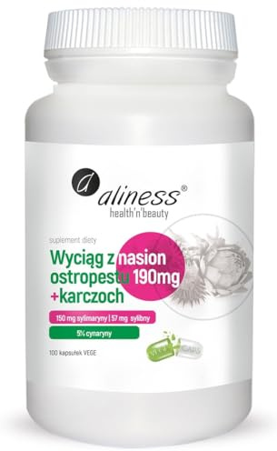 Aliness Distelsamen-Extrakt 190mg und Artischocke, Leber, Nahrungsergänzungsmittel mit Pflanzenextrakten, 100 kapseln