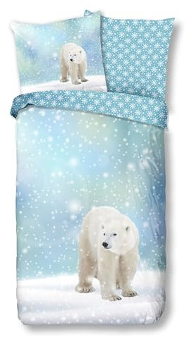 Traumschloss Bettwäsche »Biber« 100% Baumwolle | besonders wärmend | 135x200 & 80x80 | Kleiner Eisbär