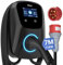 Tera EV Ladegerät 11kW 16A Typ 2 11kW Heim Ladestation 400V CE & TÜV Wallbox 7m Ladekabel mit Ladegerätehalter CEE 3-Phasen Stecker für Alle EVs und PHEVs Modell W01 Schwarz