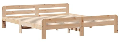 vidaXL Estructura de Cama sin colchón Madera Maciza de Pino 200x200 cm, Cama, Cama Doble, Estructura de Cama de Madera, Cama de Matrimonio