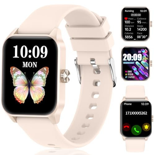 SOXOI Smartwatch Damen - 1.85 HD-Display Smart Watch IP68 Wasserdicht mit Bluetooth Anrufe,Sportuhr 100+Sportmodi,Fitnessuhr Herzfrequenz SpO2 Schlafmonitor Schrittzähler für Android iOS (Rosa)