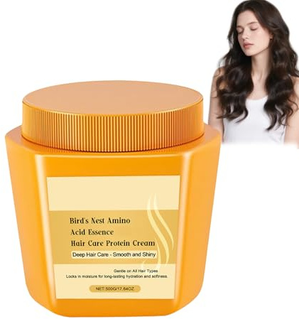 Amino Acid Essence Crema de proteína capilar nutritiva de lujo, mascarilla reparadora, hidratante y suave, para cabello seco, encrespado, dañado y seco (1 unidad)