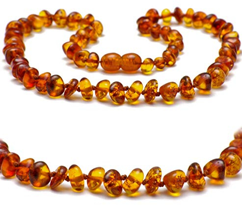 Collana in ambra naturale fatta a mano, gioielli in ambra per donne, uomini e tutta la famiglia, gioielli naturali unici, idea regalo perfetta e portafortuna, 33 CM, Ambra, Ambra