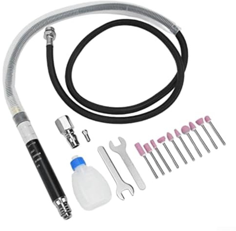 Kit de molinillo neumático de alta velocidad de 65000 RPM para grabado de precisión, corte y pulido con 10 cabezales de molienda, juego de herramientas de aire para taller, trabajo de madera y metal