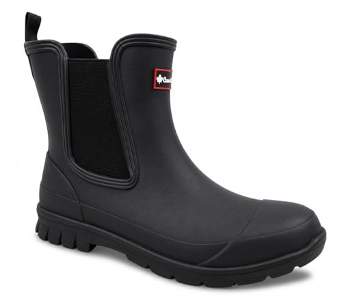 Canadiana Womens Ankle Wellies Short Wellington Rubber Boots Waterproof Twin Gusset Equestrian Black Ladies Riding Dog Walking Grip Sole