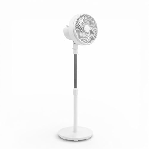 Pincho Ventilador de Pie 105 cm 90W 230V 3 Velocidades, Cabezal Inclinable, Rejilla de Seguridad, Base Estable, Ventilador Negro para Hogar, Oficina y Dormitorio (Blanco)