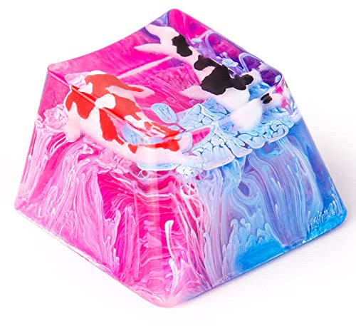 Artisan Keycap, Hintergrundbeleuchtung Schlüsselkappe für Cherry MX mechanische Koifische, Koi Karpfen, Kunstharz