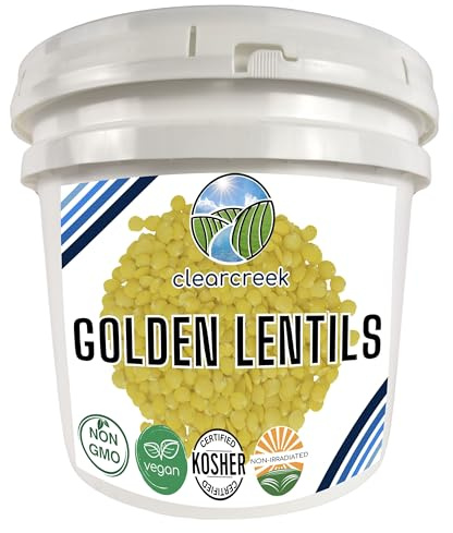 Certified Glyphosate Residue Free Yellow Lentils Grown Montana | 25 LBS Emergency Food | Non-GMO | Non-Irradiated (Will Sprout) | Kosher