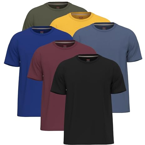 6 Pack T Shirts for Men UK 100% Cotton Tshirts | Premium Plain Crew Neck Mens T Shirts Multipack