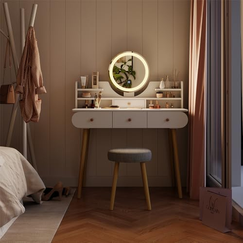 Vicco Tavolo da toilette Edda, Bianco, 100 cm