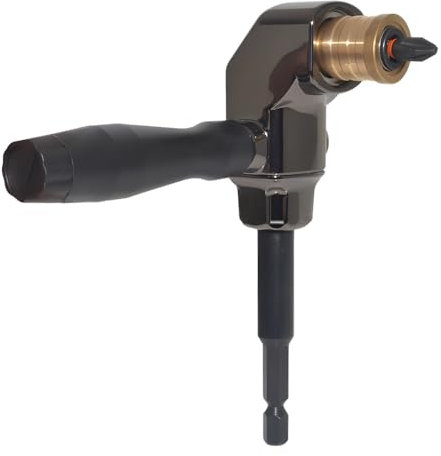 Saipor Winkelaufsatz für Akkuschrauber, Winkelschrauber Aufsatz Ganzmetall-Gehäuse, Winkelgetriebe mit Abnehmbarem ABS-Griff, 90 Grad Winkelbohrer für Schlagschrauber