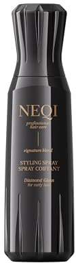 NEQI DIAMOND GLASS Styling Anti-Frizz Spray Curly 180ml – Definierte Locken, Langanhaltende Sprungkraft, Feuchtigkeitsschutz, Strahlender Glanz, Hergestellt in Italien