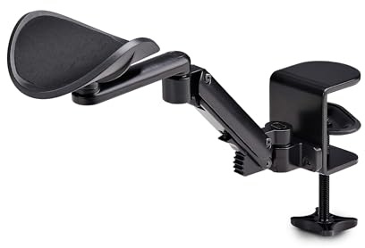 StarTech.com Justerbart armstöd för kontorsskrivbord, ergonomiskt arm-/armbågsstöd, 360 graders rotation, kläm-på/ingen borrmontering