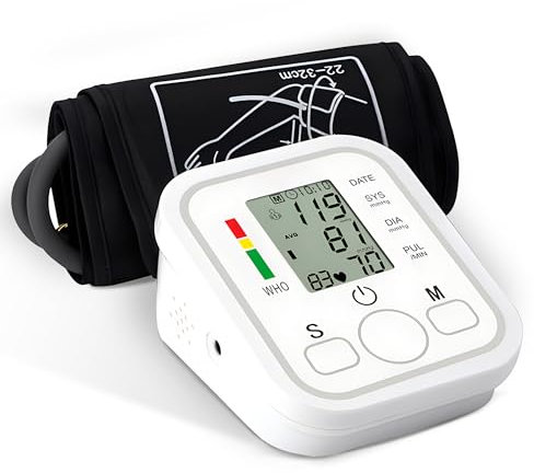 Misuratore Pressione da Braccio,Misuratore Pressione LCD Digitale Automatico di Pressione Sanguigna del Polso del Monitor di Battimento di Cuore Frequenza di Polso del Braccio Meter Pulsometro