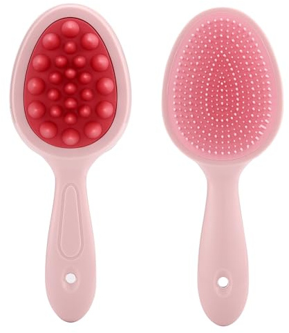 CCbeauty 2 in 1 Silicone Body Scrubber, Scalp Scrubber Massager Shampoo Brush, Loofah Double-Sided Body & Hair Spa Brush, Shower Essentials for Women, Soft & Gentle Massage for Skin, Dandruff Removal