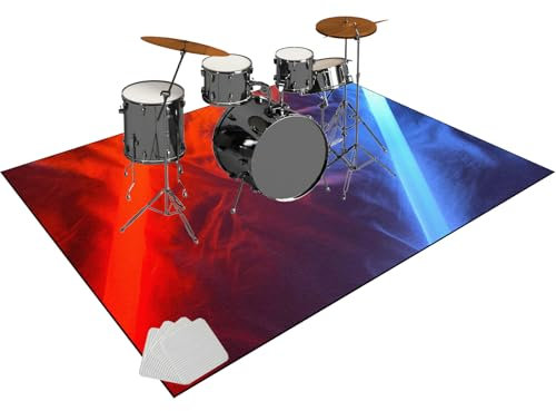 Schlagzeugteppich Schallschutzmatte Elektrisches Schlagzeug Teppich Akustik Drum Teppich Antivibrationsmatten rutschfeste Trommelteppich Professionelles rechteckiges Instrumente Teppich 120 x 70 cm