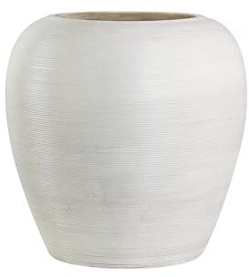 Olly & Rose Extra Large Aged White Vase Planter Indoor and Outdoor Planter 39cm XL Plant Pot for Indoors and Outdoor Garden or Patio