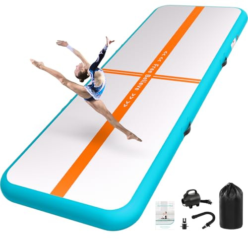 Colchoneta Gimnasia 3m Espesor 10cm con Bomba de Aire 600W,Tapiz Gimnasia Ritmica,Colchon Inflable,Tumbling Mat para Gimnasia, Exterior, Fitness, Yoga,Deporte