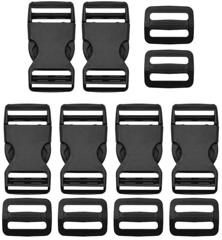 FENGRUI 6 Sets 25mm Buckles Clips Rucksack Clips Tri-Glide Slides Side Release Buckles Replacement BucklesClip,Replacement Dual Adjustable Luggage Fastening Strap Pet Collar for Backpack Repairing